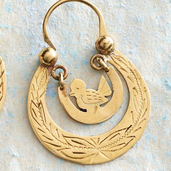 Guatemalan Bird Nest Earrings - Picture 2 of 2